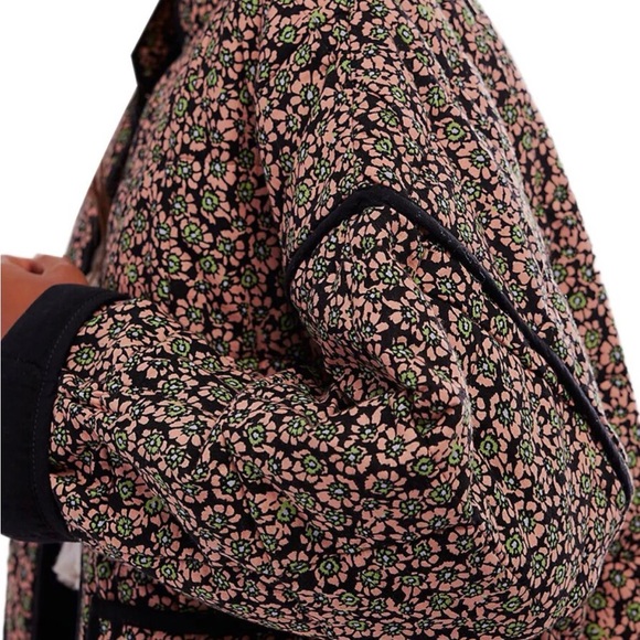 Free People | Black and Pink Floral Chloe Jacket - Picture 3 of 7